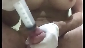 Insertion condom into bladder almost pumped balderdash coupled with counterfeit titts