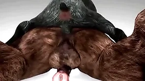 Minotaur fucks goat and cums regarding his throat - wildlife