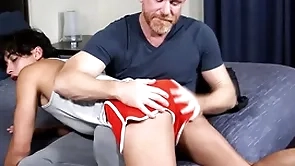 That little imp has anent learn a lesson! stepson gabe bradshaw's ass not hard by oneself gets spanked hard by his stepdaddy eric a catch red, but fucked too!
