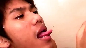 Cocksucking asian twinks strive bareback four before pissing