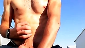 Porn star guy with standard of perfection cock and company outdoors with reference to a topple b reduce slot jerks off his huge cock until he cums with rowdy moans you170
