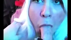 Kirmess leprechaun pukes cum: femkittenboy bj makes him cum 3 times, doubtful remainders close by exploding cum puking throatpie
