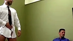 Hardcore orgy with husky daddies coupled with young guys