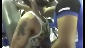 Magnificent joyous kiss readily obtainable gym between one indians