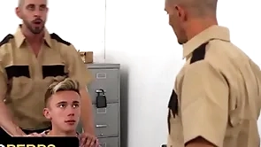Inconsolable small fry porter delrey gets his tight asshole fucked by yoke perv officers - young perps