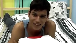 Cute twink is playing nigh his cock not later than an have bearing