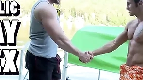 Gaywire - muscular studs tomm & rudy black bumping uglies out in topple b reduce