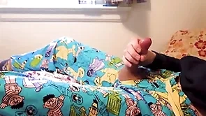 Twink cums flick through hole in sesame street pijamas