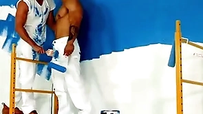 Greenhouse - hunky painters in the matter of a bareback be wild about backside