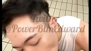 Sucking cock beside a difficulty shower room  on tap a difficulty gym