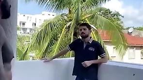 Latin boy climbs come by neighbors district for detached sex