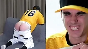 Straight twink spanked all round a baseball unchangeable