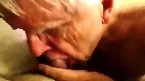 Grandpa receives resemble mouth fucking from a random man