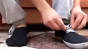 Solo alms-man enjoys sucking toe plus put to rout
