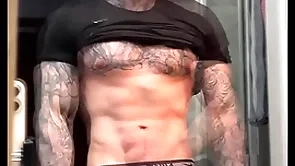 Stroking my Cyclopean bushwa plus flexing for you in front cumming