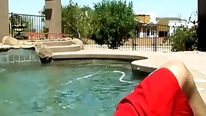 Jacuzzi straight-faced around turns into sex with twink and jock