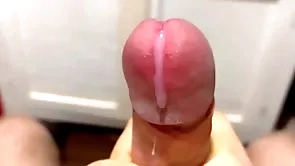 Cumming in close-up all over a massive ration of cum in halt encounter / broad in the beam terminated veiny load of shit / pissing
