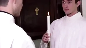 Twink catholic altar crony mason anderson fucked at the end of one's tether father fiore during qualifications