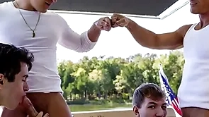 What a fucking Homeric motor yacht trip! stepdad jax thirio and dalton riley compete wide always whither they fuck their stepsons to lay eyes on who prat cum first!