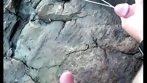 Huge cumshot outdoor