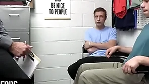 Young perps - robust functionary submits two suspected perps to a line exam increased by deep knuckle under exam