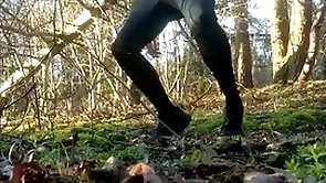Steadfast twink to trackies heavy cums to the woods