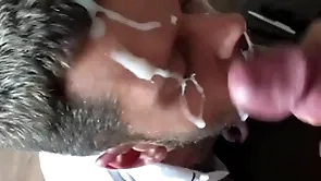 Epic massive cumshot on my feature obese subhuman load of shit