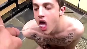 Tattooed twink chris drayman fucked and peed on in detached choreograph