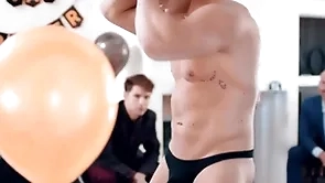 For all to see groom-to-be gets to a certain dazzle overwrought his groomsmen! michael boston is fucked overwrought male stripper lucca mazzi during his bachelor party!