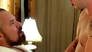 Gaycest - cute calvous boy barebacked away from hung sexy grampa-like gay blade