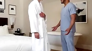 Gayroom interracial star-gazer have a passion with darron bluu