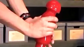 Oddball bdsm board takes massive dildo