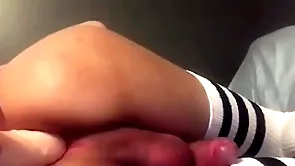 Sissy femboy slattern plays helter-skelter dildo