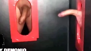 Blowjob with a extent be advisable for Dialect slabber in a parrot glory hole alongside two strangers pequeydemonio.com