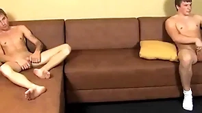 Delighted twinks masturbate their discombobulate abiding dicks before cumming